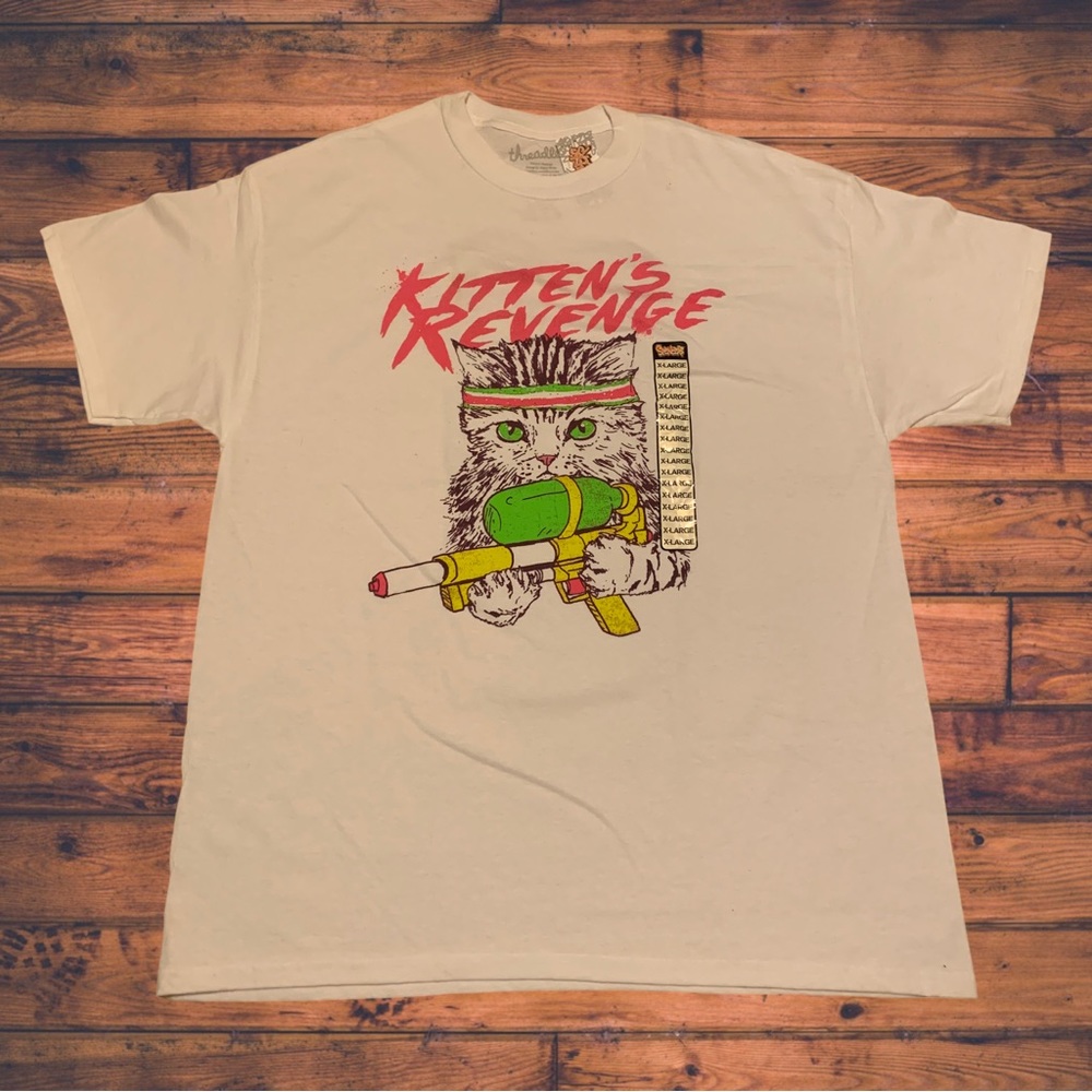 Threadless Funny Scarface Kitten’s Revenge Meme Shirt Kitty Cat Emo Scene Kid